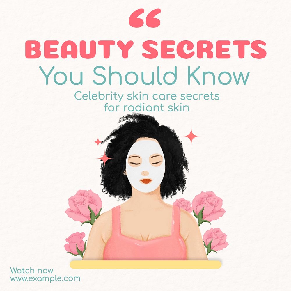 Beauty tips Instagram post template