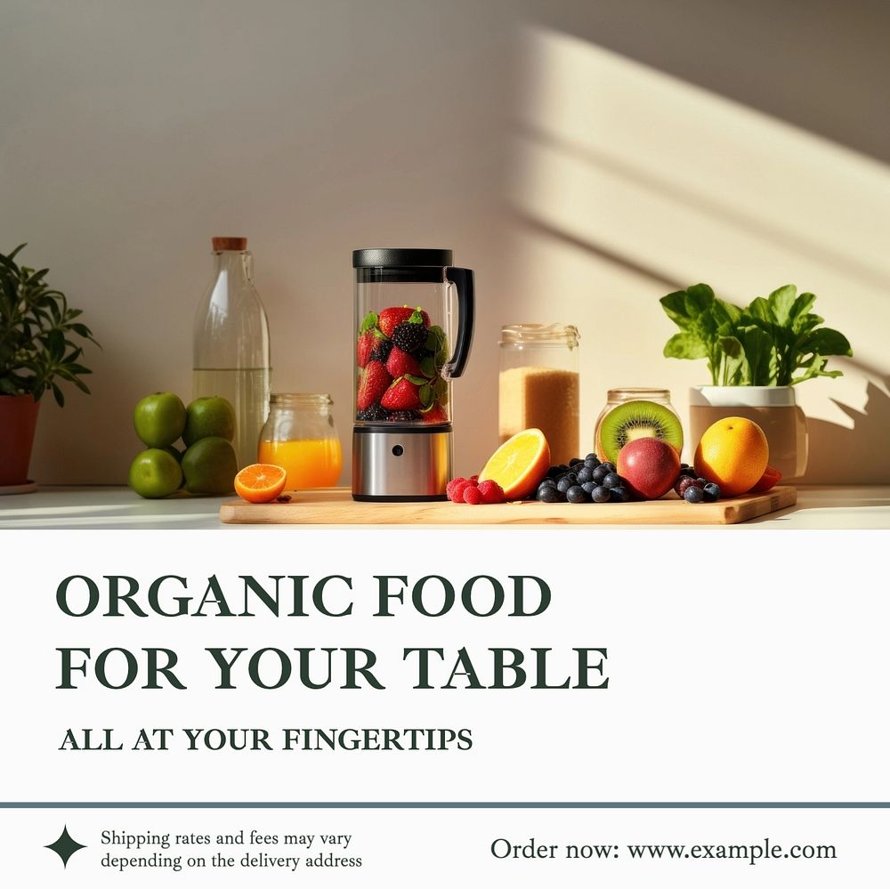 Organic food Facebook post template