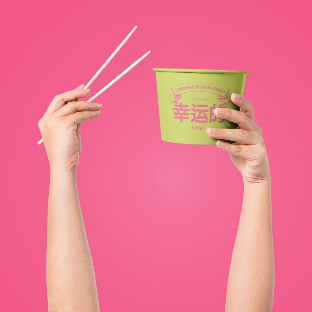 Takeaway paper bowl editable mockup 