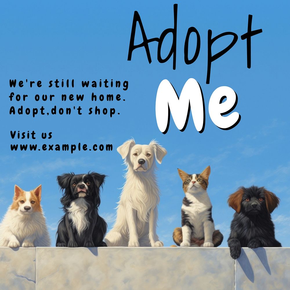 Adopt don't shop Facebook post template