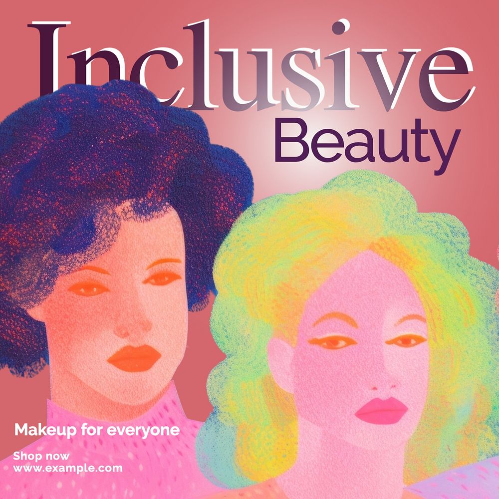 Inclusive beauty Instagram post template