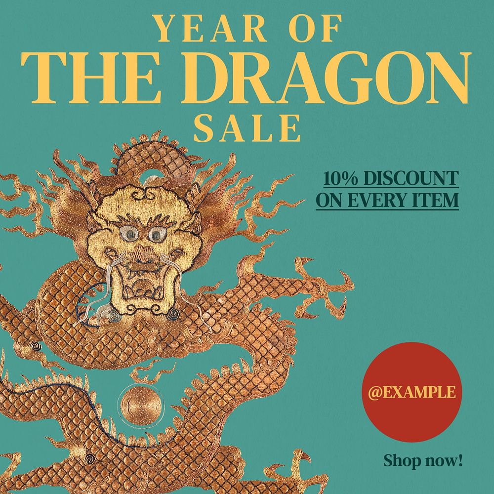 Chinese New Year sale Instagram post template