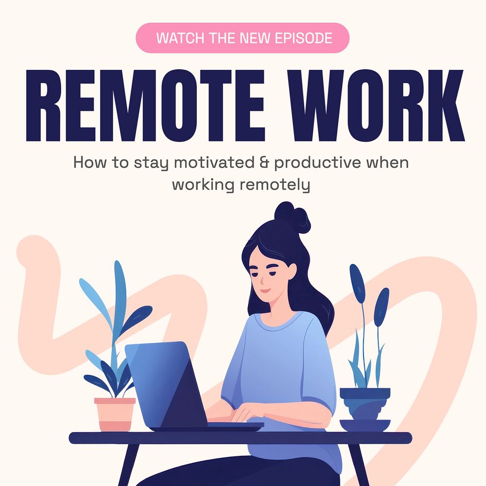 Remote work Instagram post template