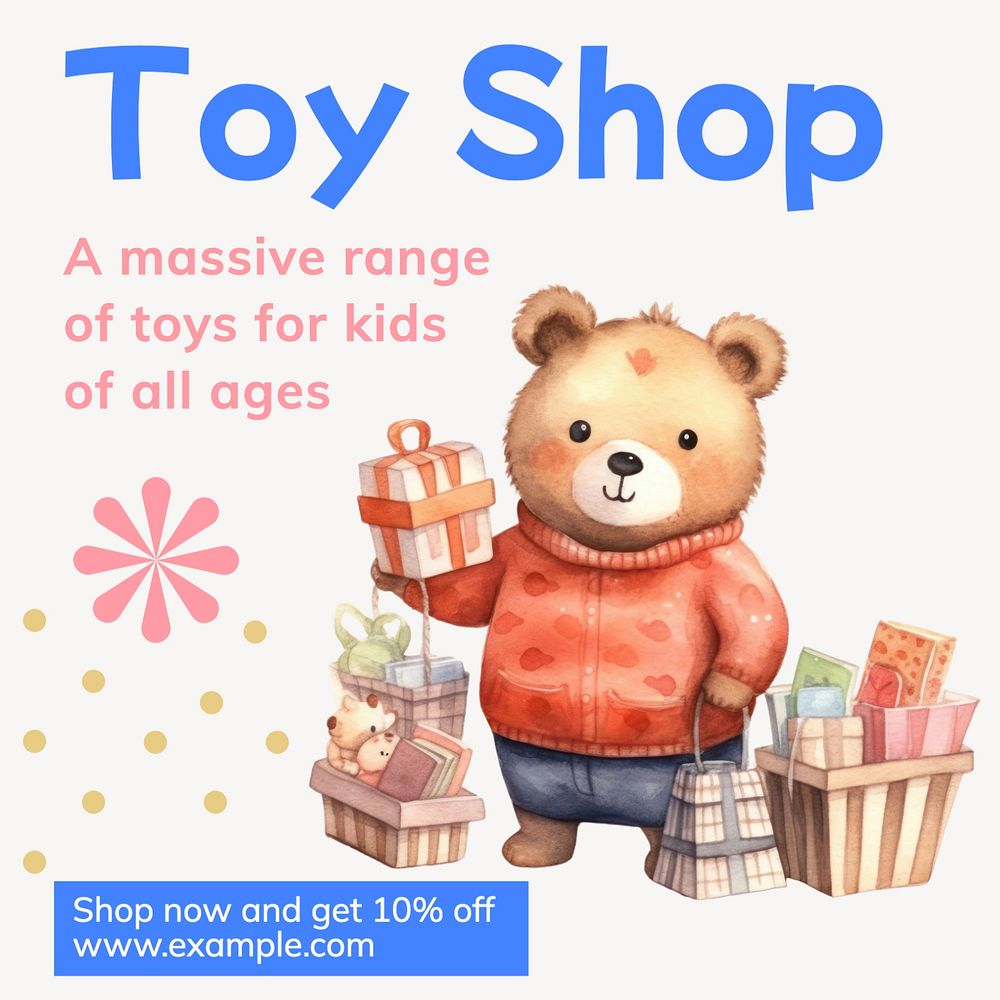 Toy shop Instagram post template