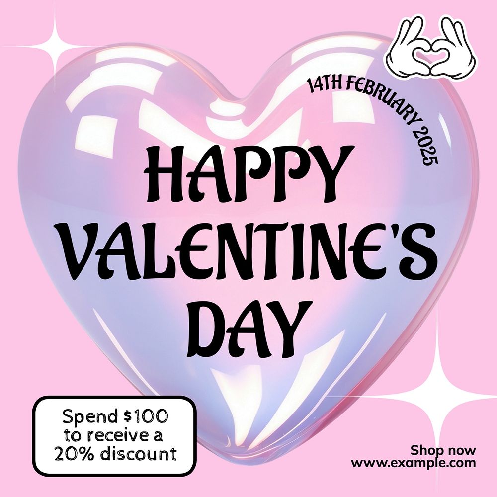 Valentine's day sale Instagram post template