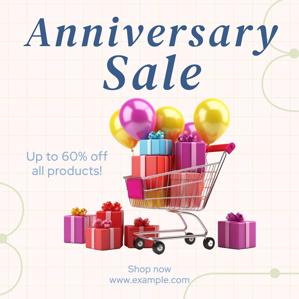 Anniversary sale Instagram post template