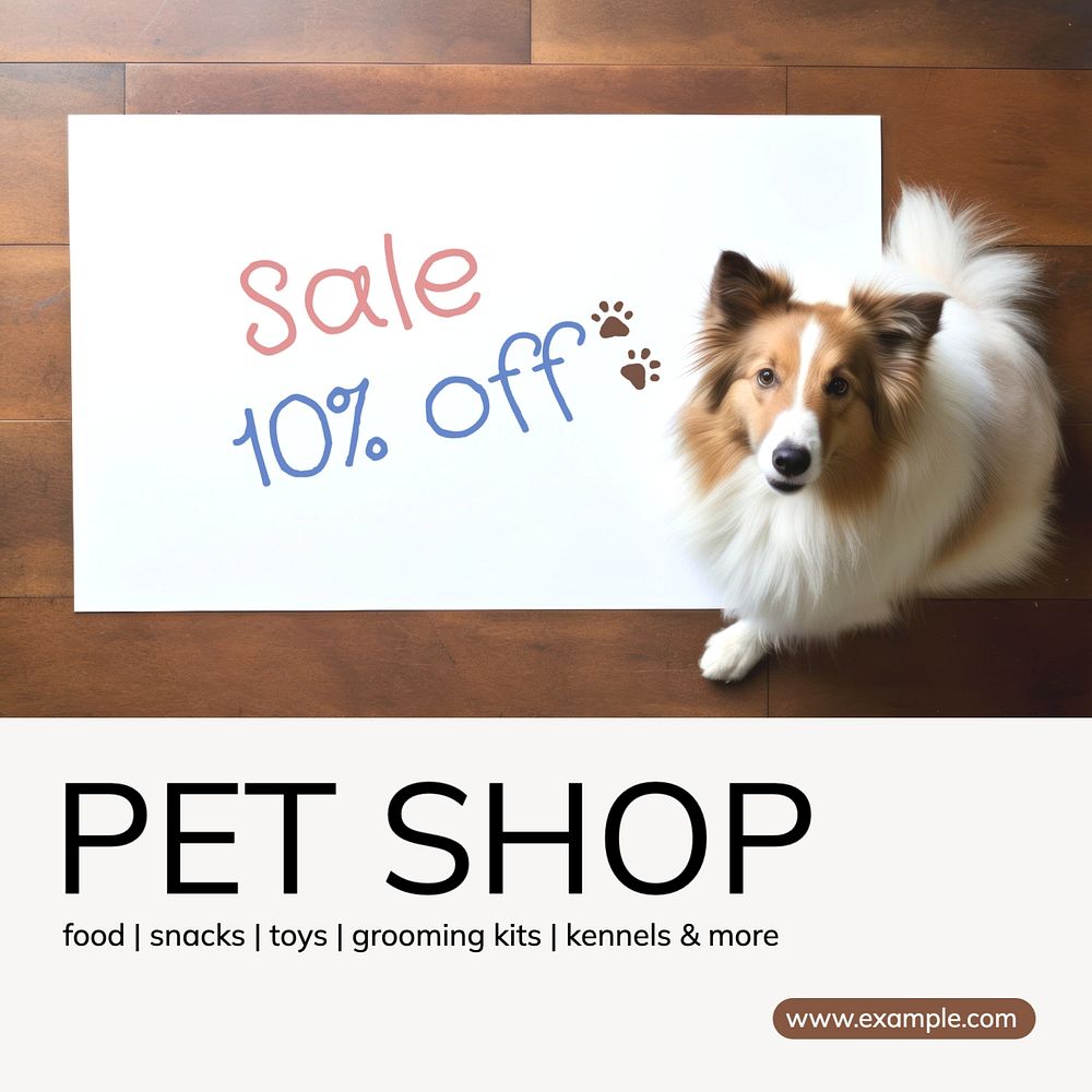 Pet shop sale Instagram post template