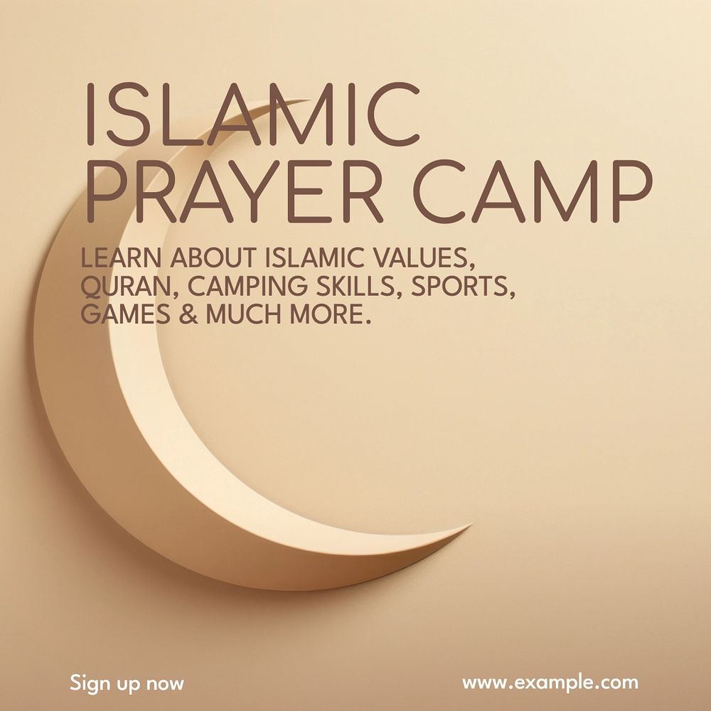 Islamic prayer camp Instagram post template