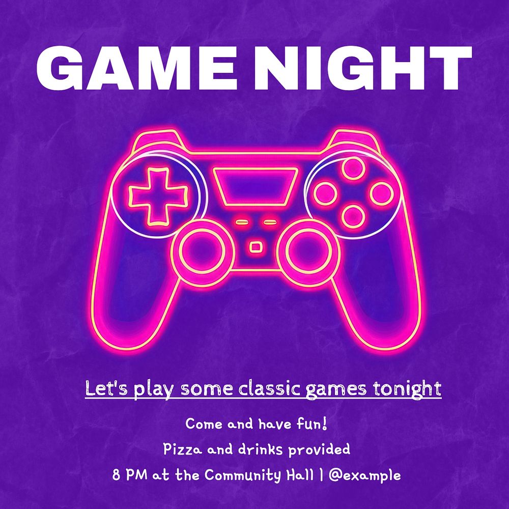 Game night Instagram post template