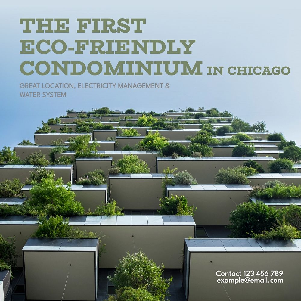 Eco friendly condominium Instagram post template