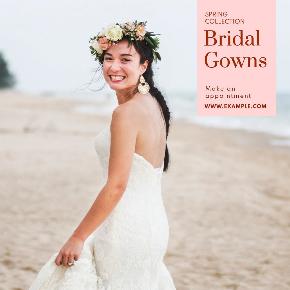 Bridal gowns Instagram post template