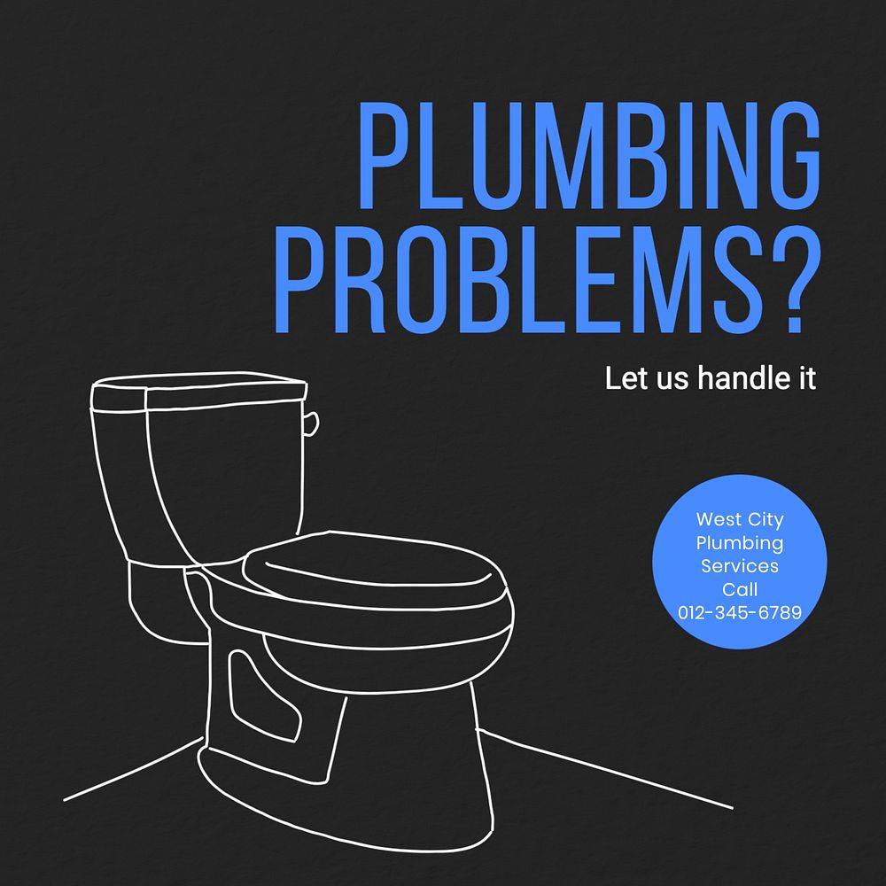 Plumbing services Instagram post template