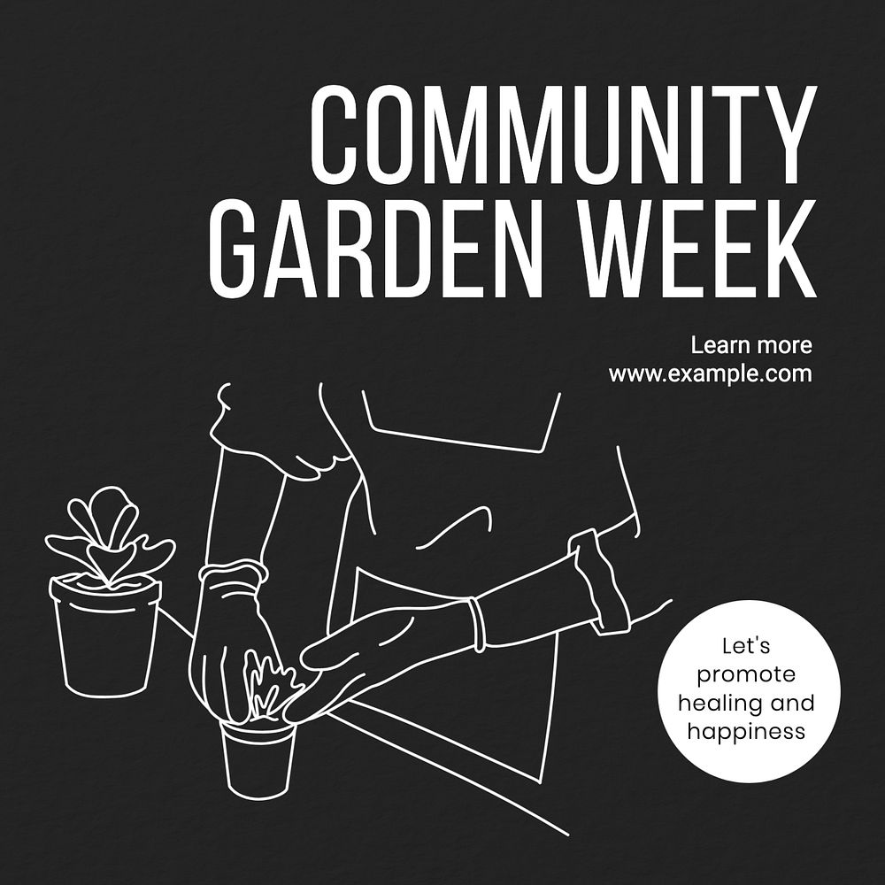 Community garden week Instagram post template