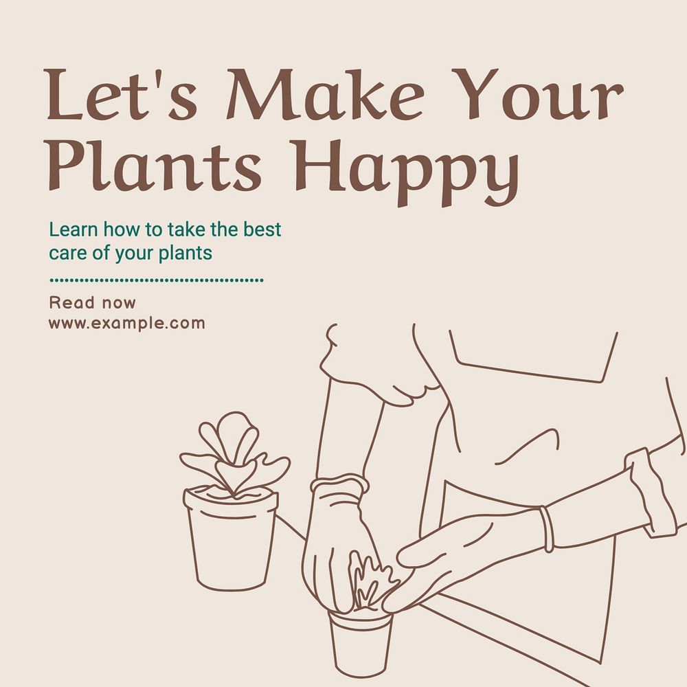 Plant care Instagram post template