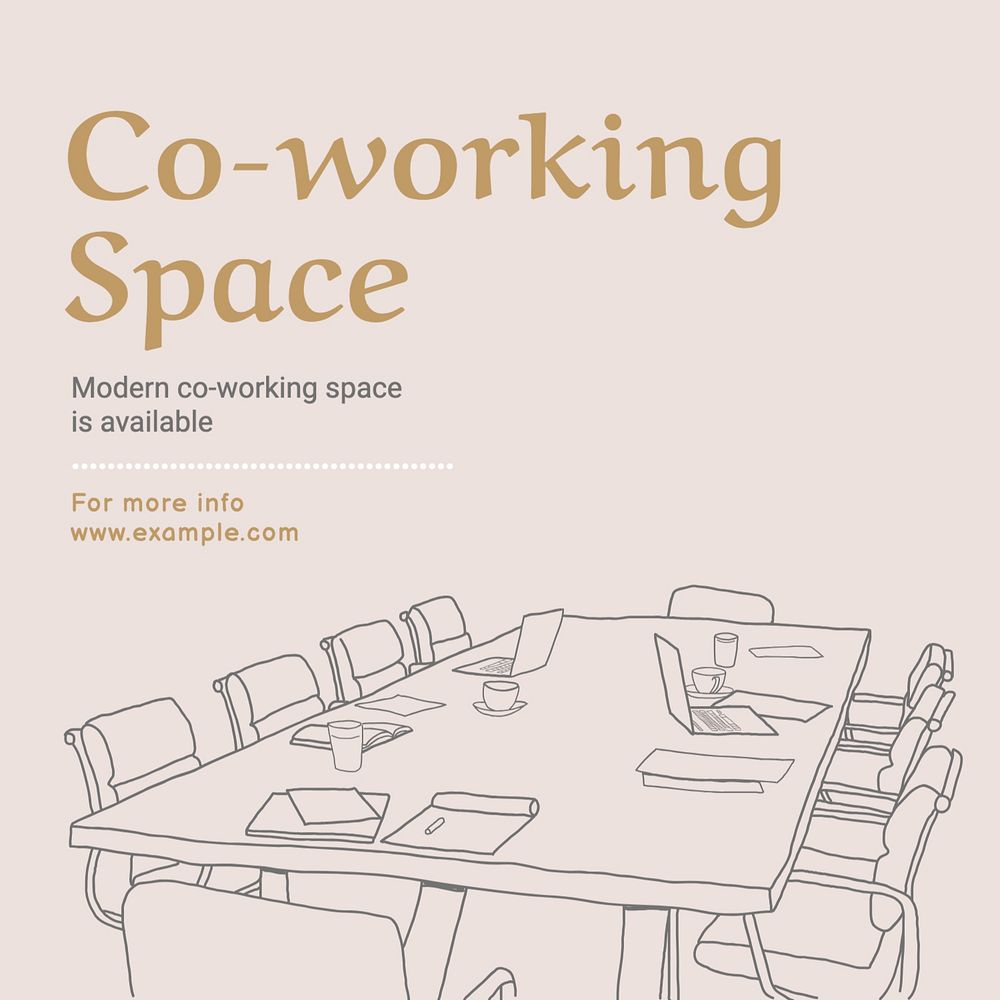 Co-working space Instagram post template