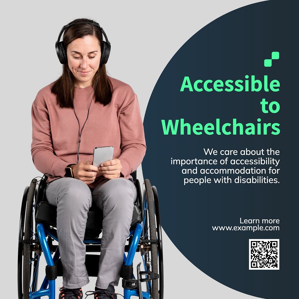 Wheelchair accessibility Instagram post template