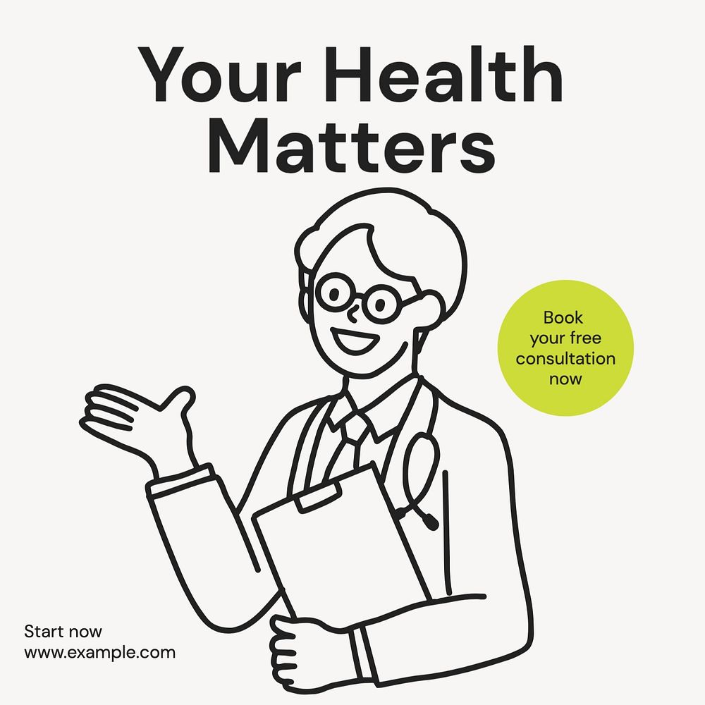 Your health matters Instagram post template