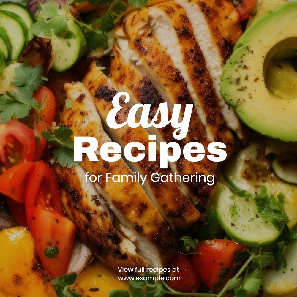 Family gathering recipes Instagram post template