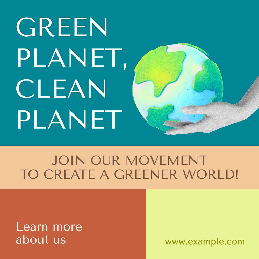 Green & clean planet Instagram post template