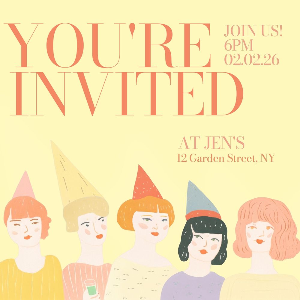 Dinner party invite Instagram post template