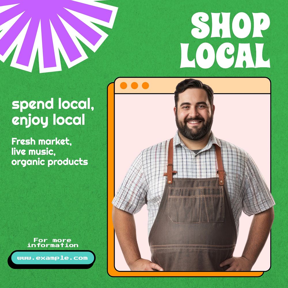 Shop local Instagram post template