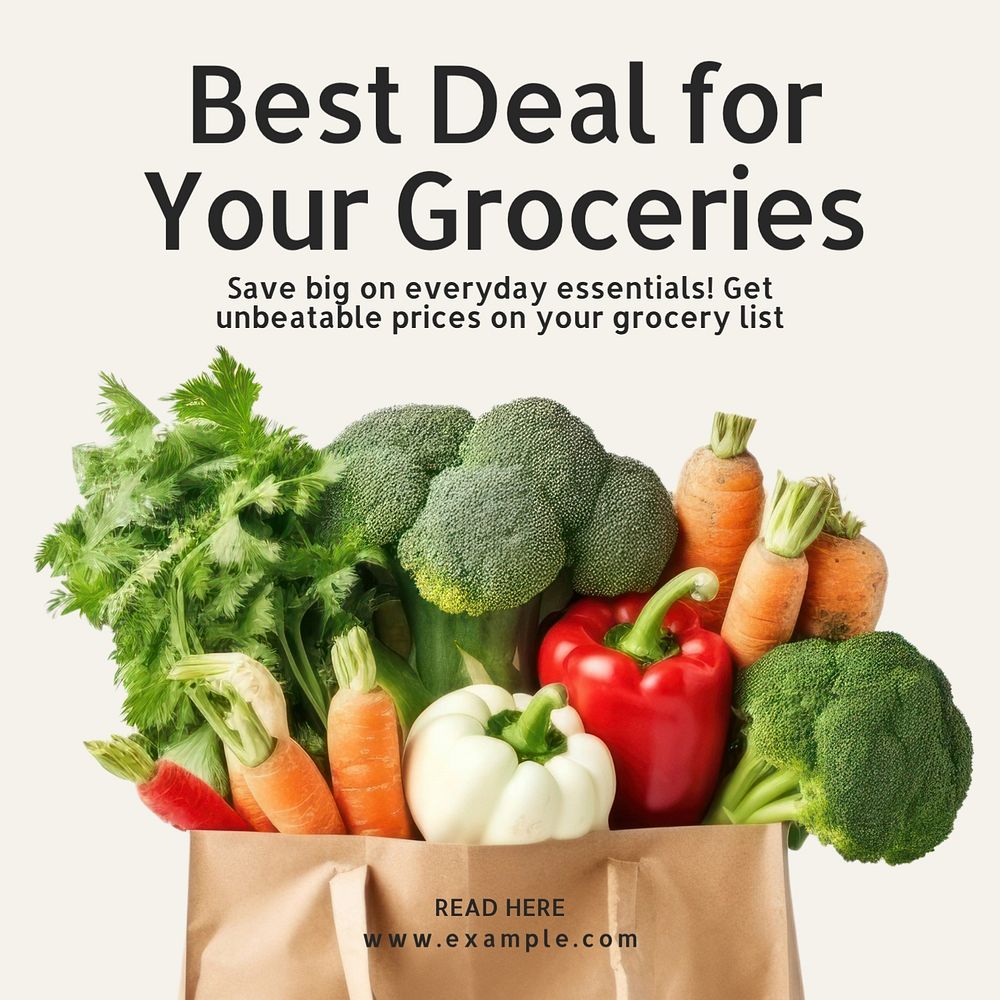 Grocery shopping Instagram post template