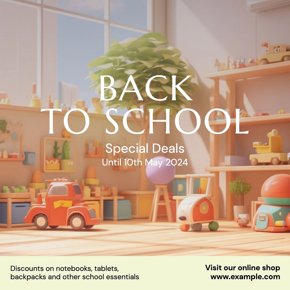 Back to school sale Instagram post template