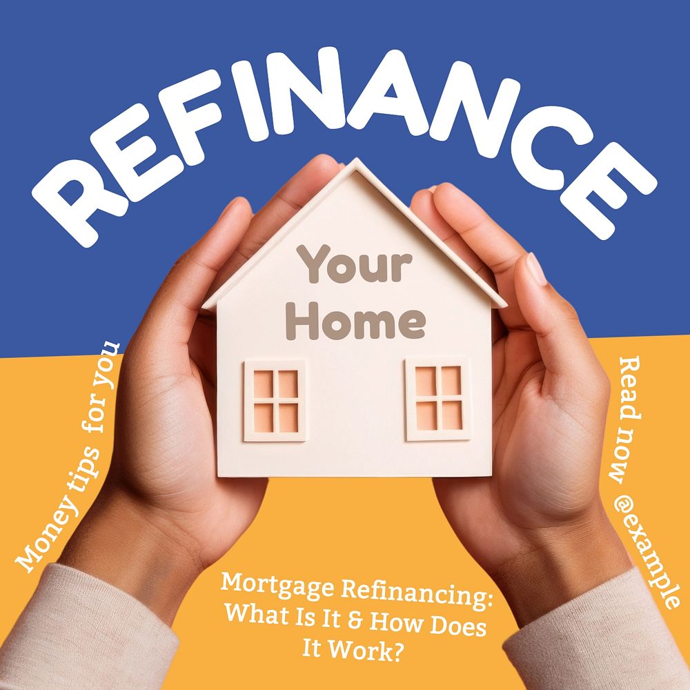 Home mortgage refinance Instagram post template