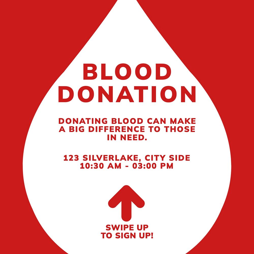 Blood donation Instagram post template