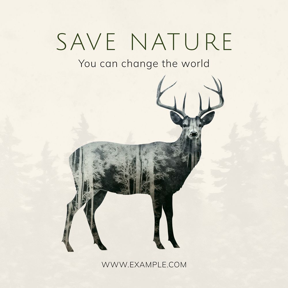 Save nature Instagram post template