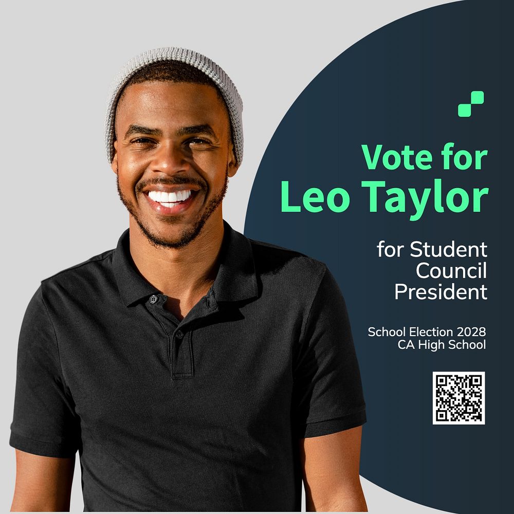 School president vote Instagram post template