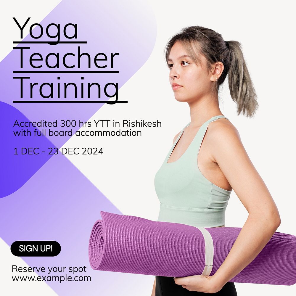 Yoga teacher training ads Instagram post template