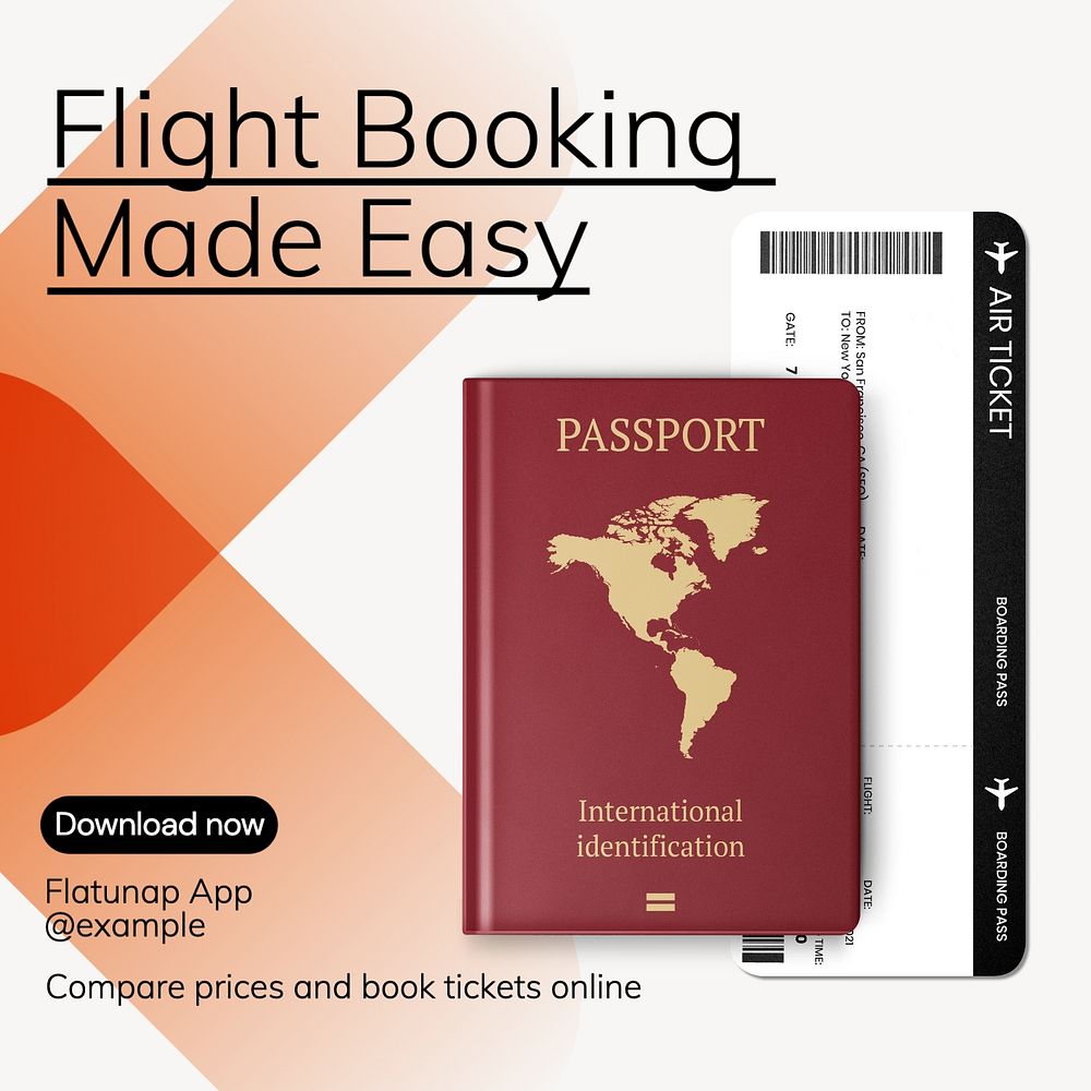 Flight booking Instagram post template