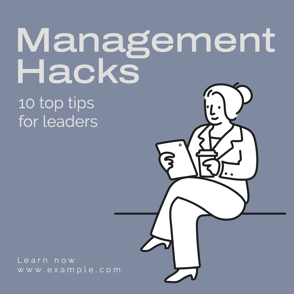 Management hacks Instagram post template