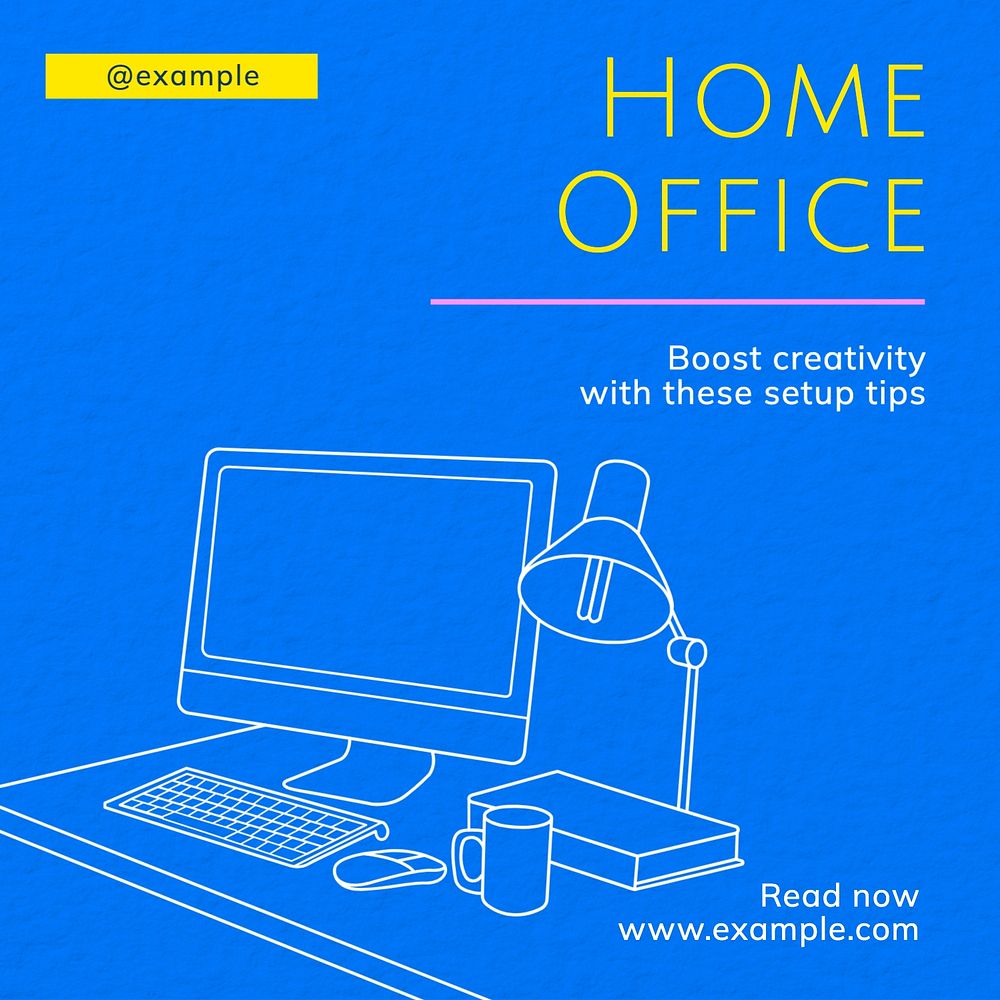 Home office Instagram post template