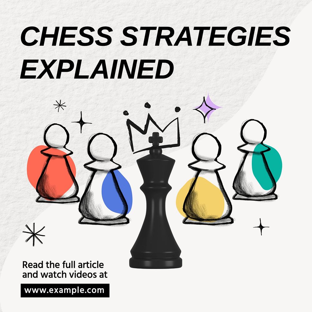 Chess strategy Instagram post template