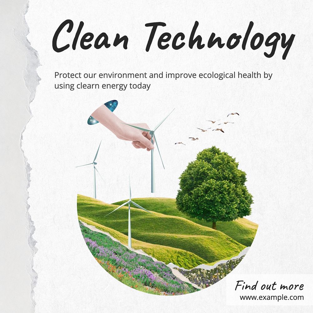 Clean technology Instagram post template