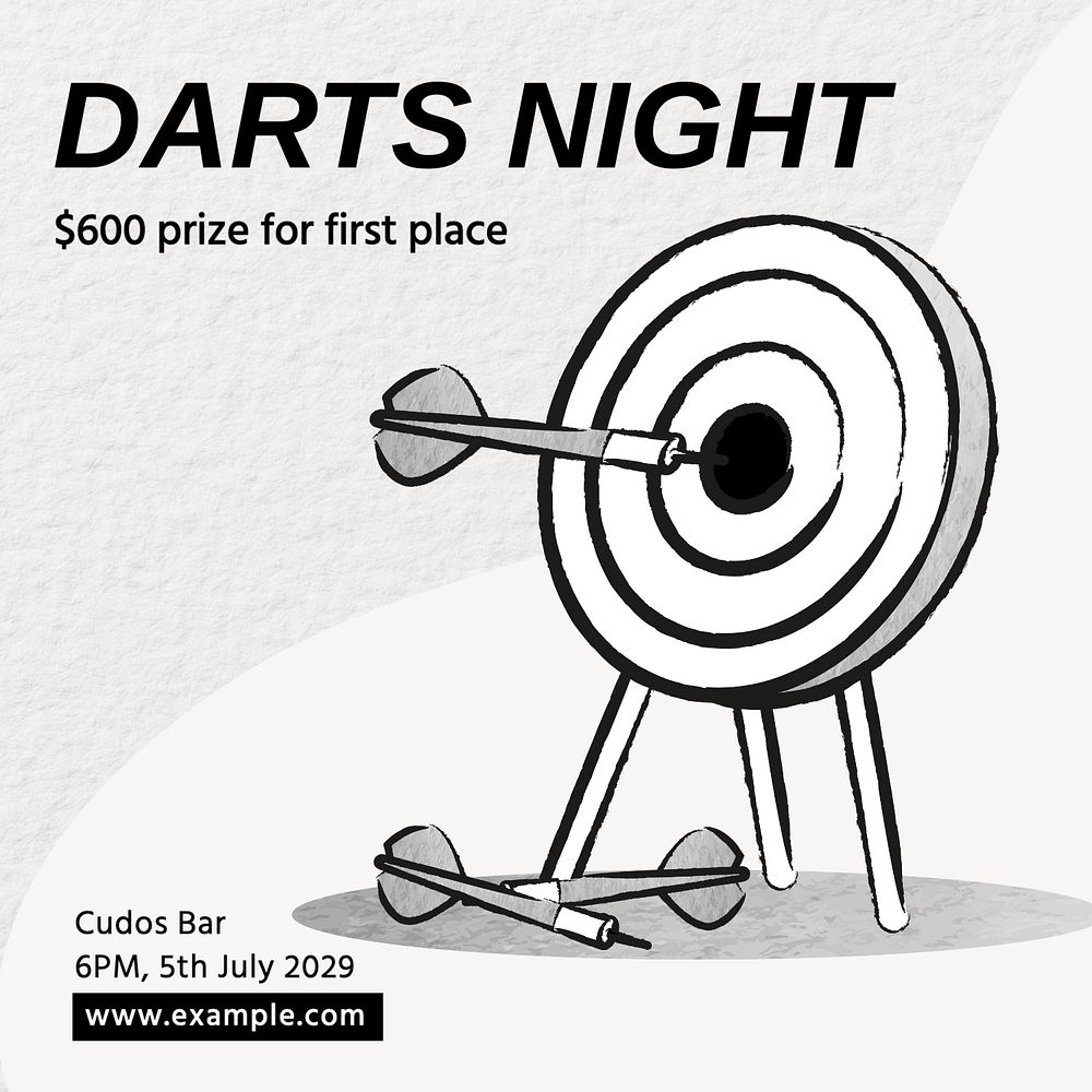 Darts night Instagram post template