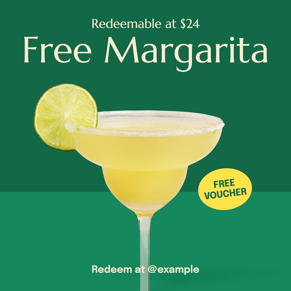 Free margarita Instagram post template