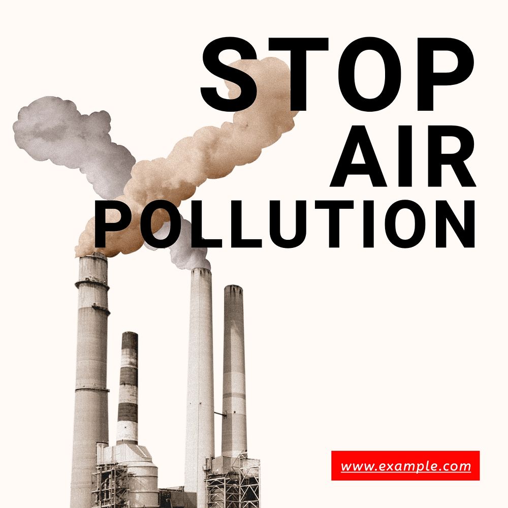 Stop air pollution Instagram post template