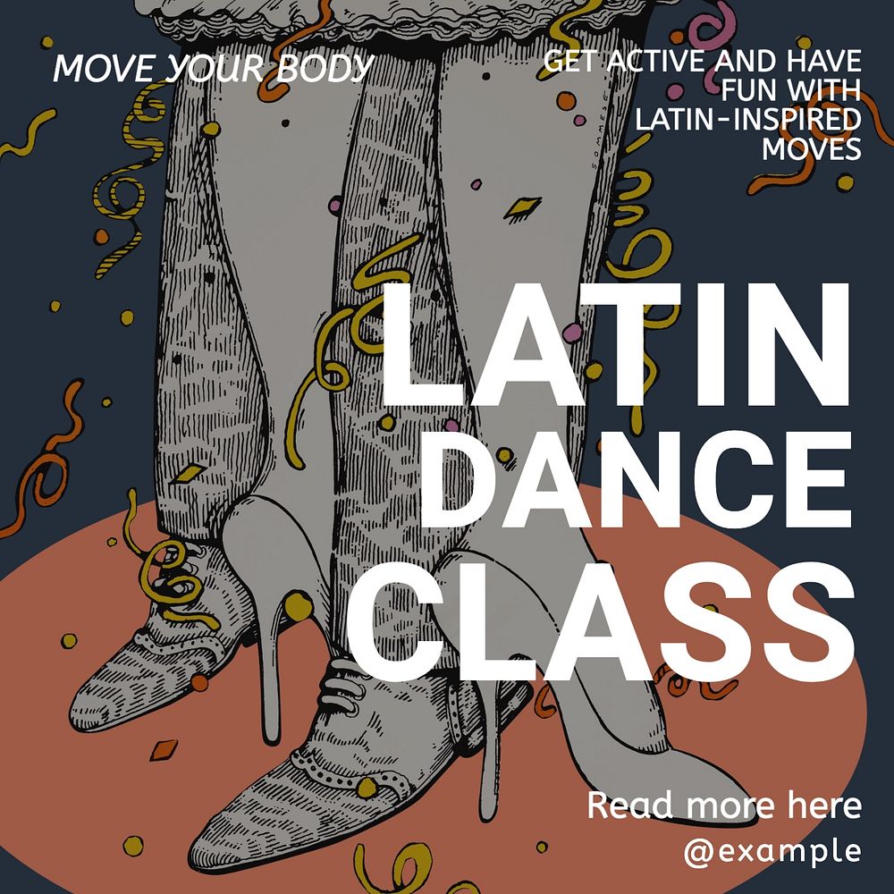 Latin dance class Instagram post template