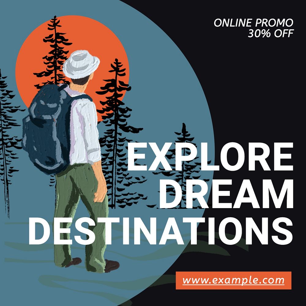 Dream destinations Instagram post template