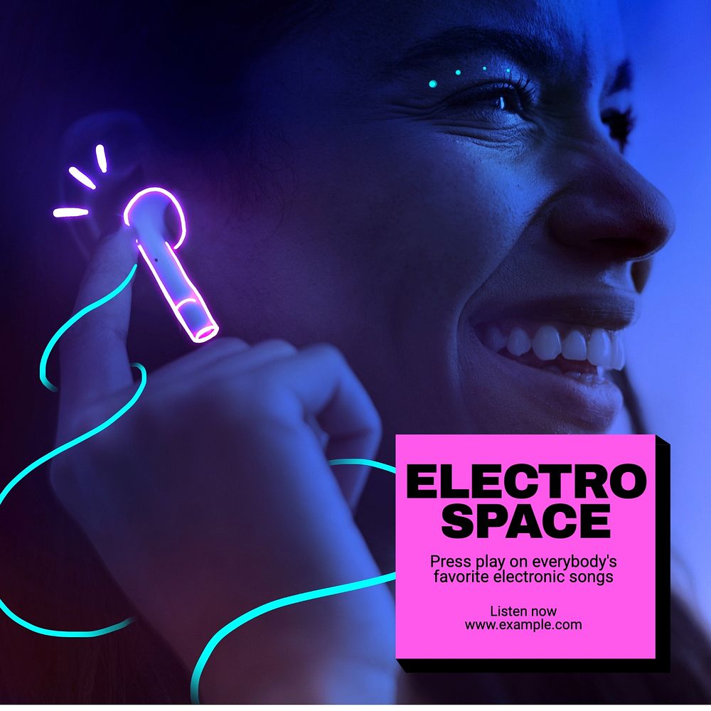 Electro music Instagram post template