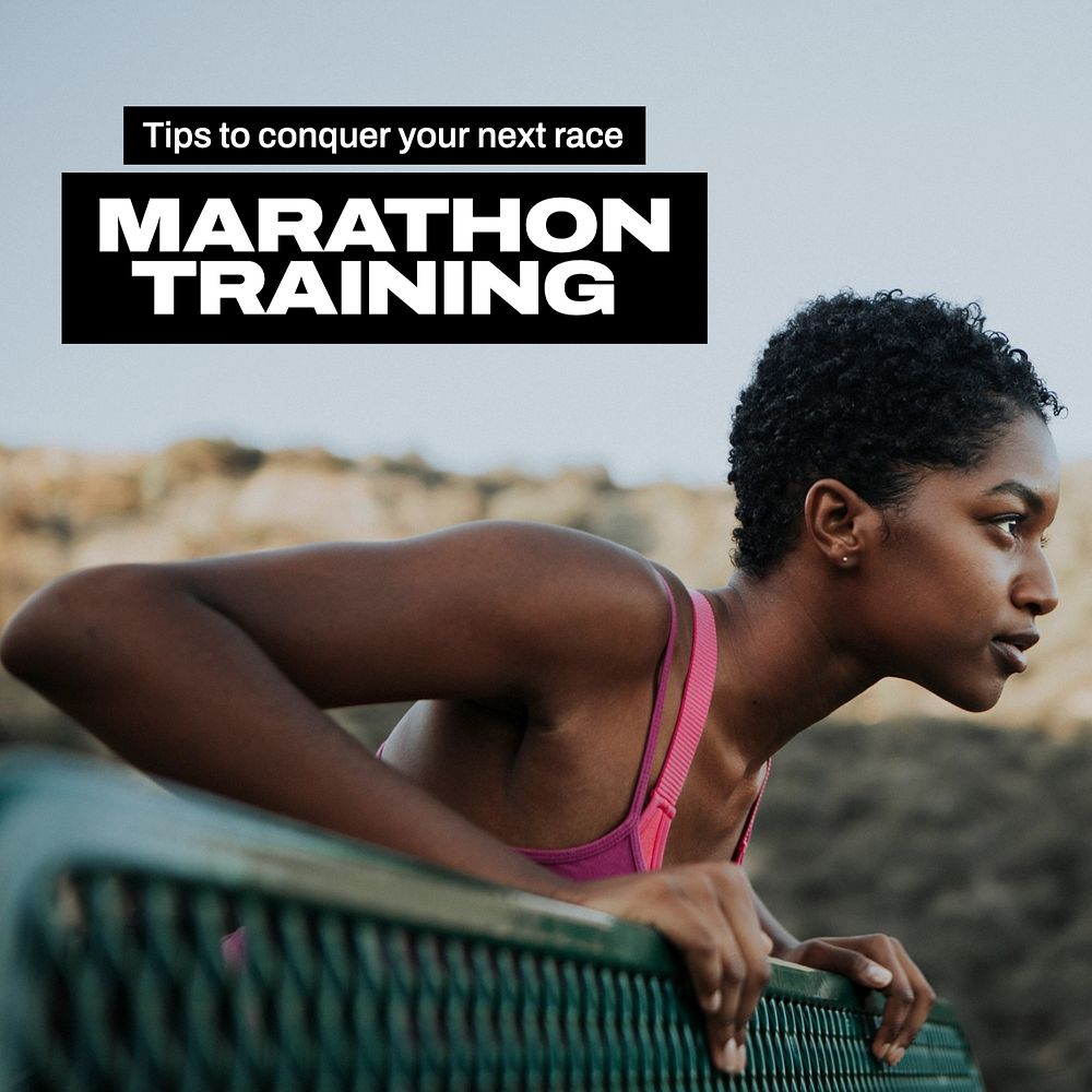 Marathon training Instagram post template