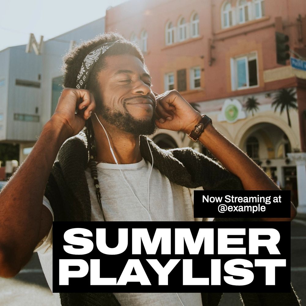 Summer playlist Instagram post template