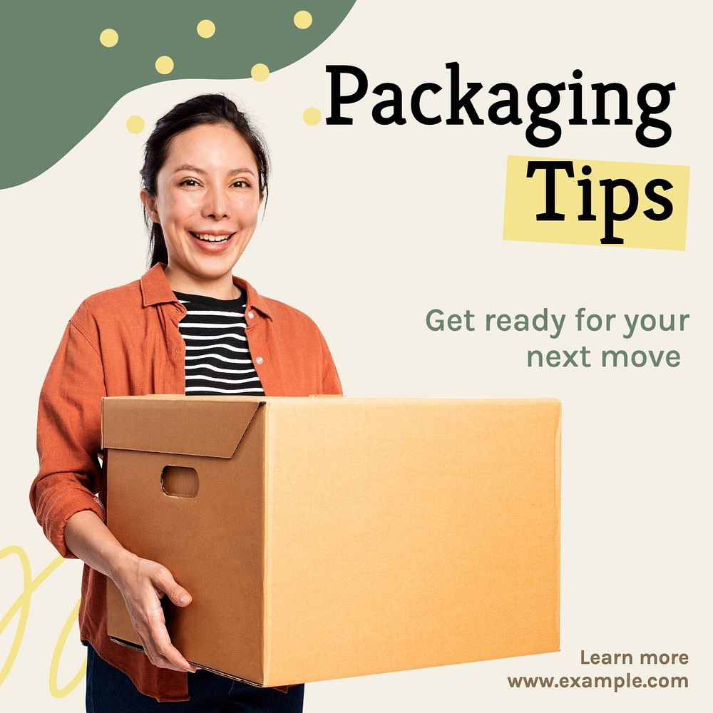 Packing and moving Instagram post template