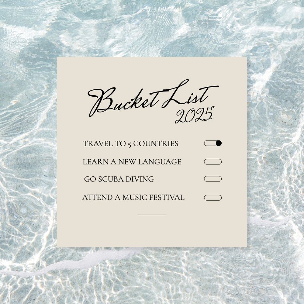 Bucket list Instagram post template