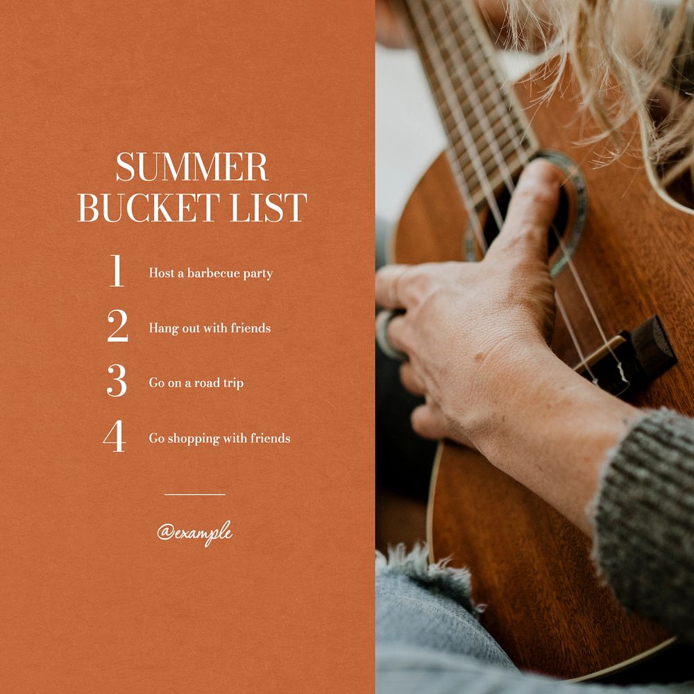 Summer bucket list Instagram post template