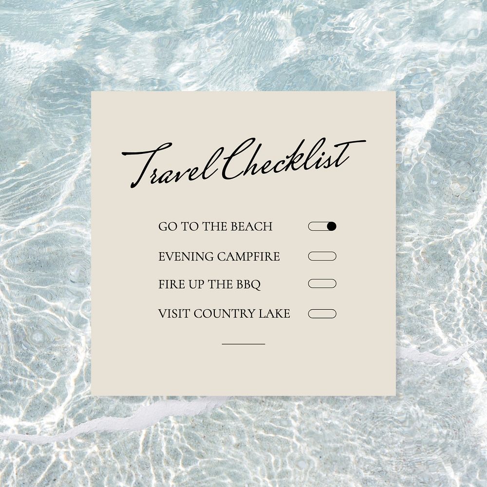 Travel checklist Instagram post template