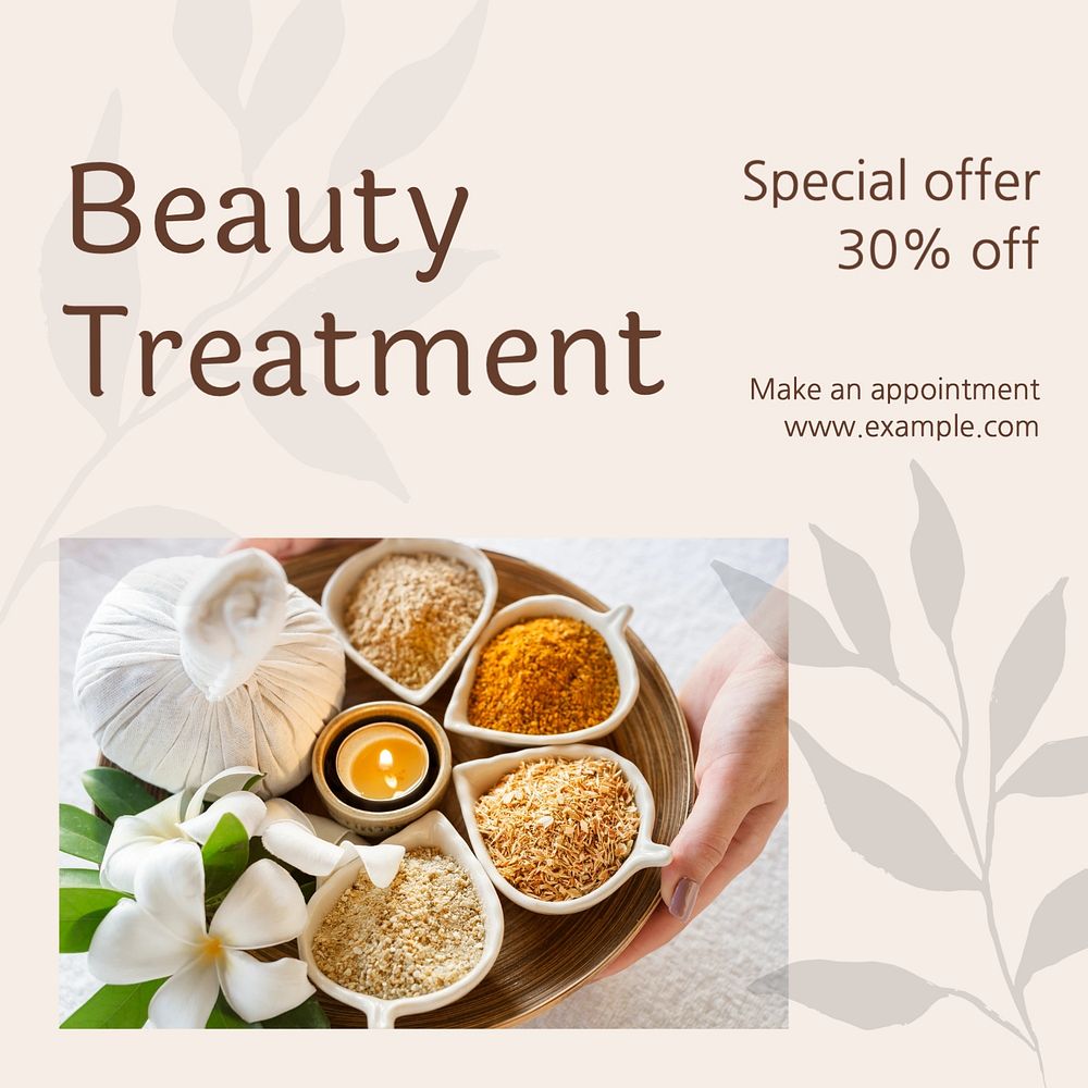 Beauty treatment Instagram post template